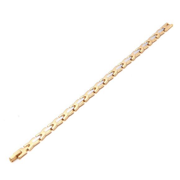 Two-Tone 10K Gold 8 Bracelet ~ Two Tone ~ Link Chain ~ 8\
